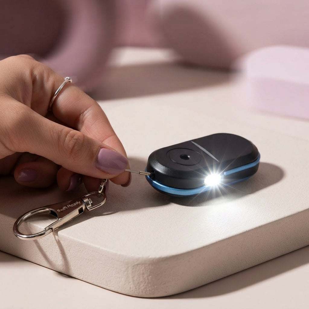 Personal Safety Alarm Keychain  Loud Emergency Siren With Led Light